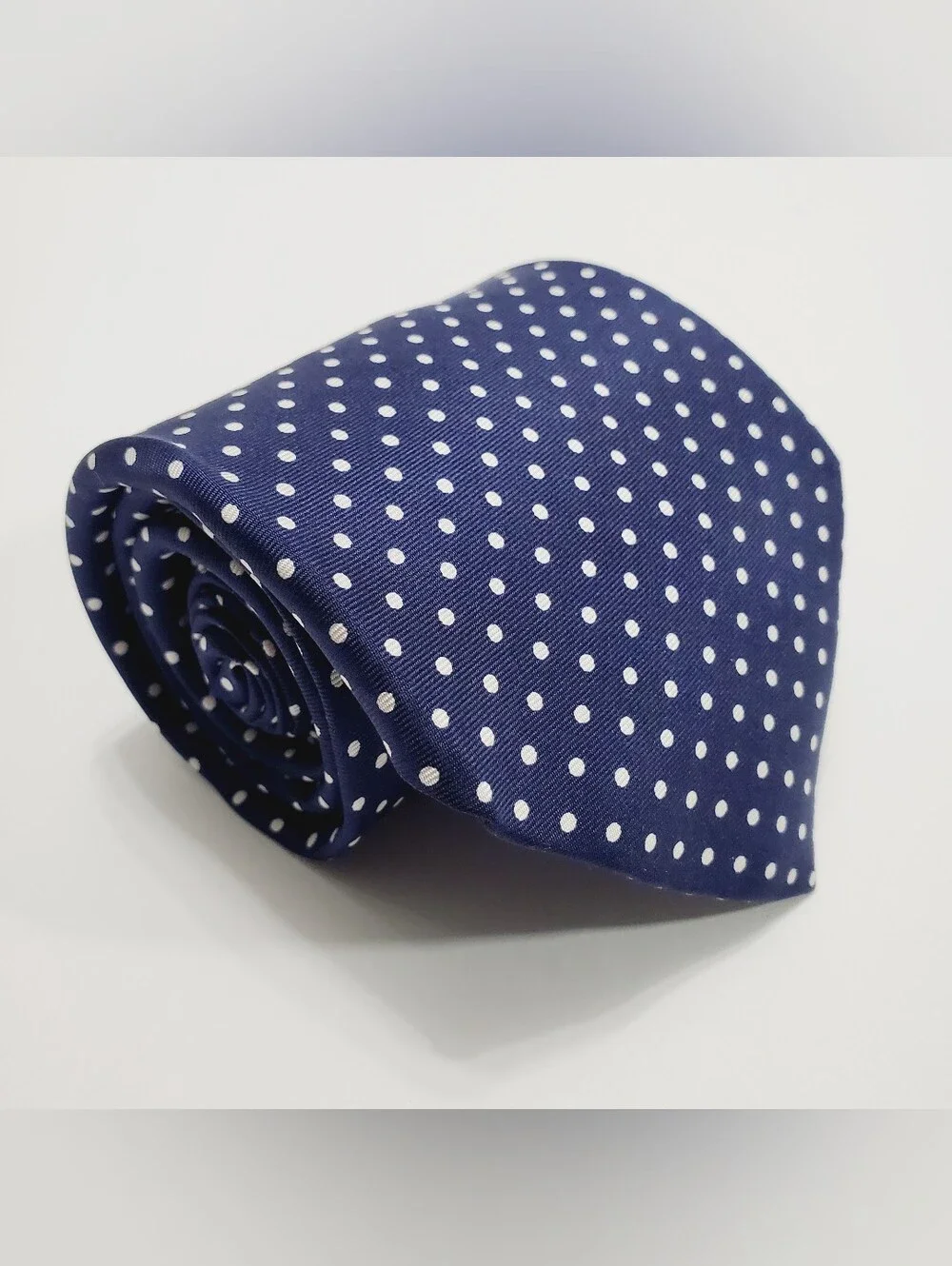 Brooks Brothers BSF Men's Silk Neck Tie Blue Polka Dot Pattern 57x3.75